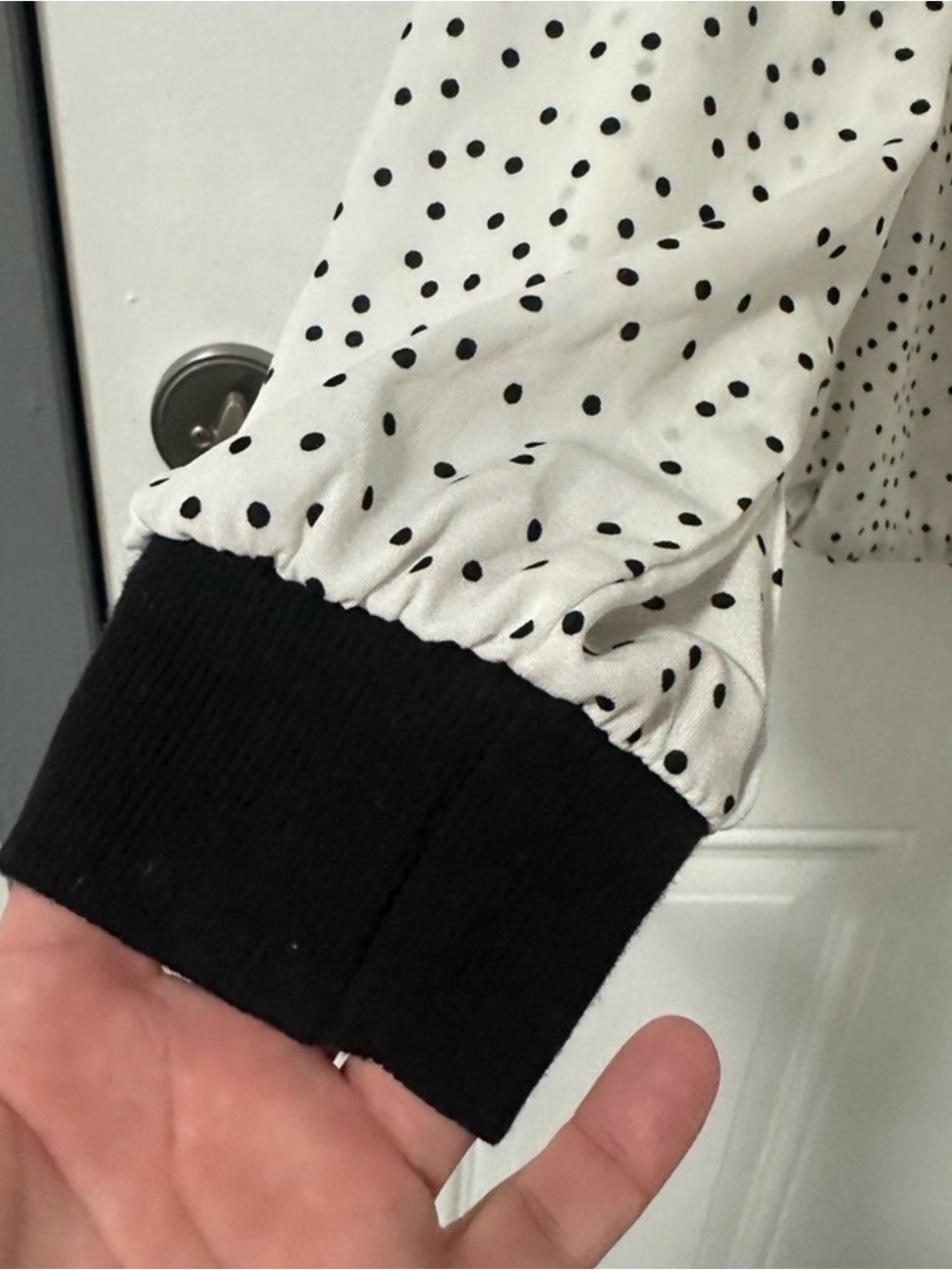 Mello Day for Anthropologie Polka Dot Drawstring Hem Blouse Medium - Picture 6 of 6